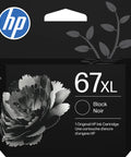 High Yield Black Ink Cartridge Delivers Crisp Text And Sharp Graphics Works Smoothly On Deskjet And Envy Printers 67XL packaging.