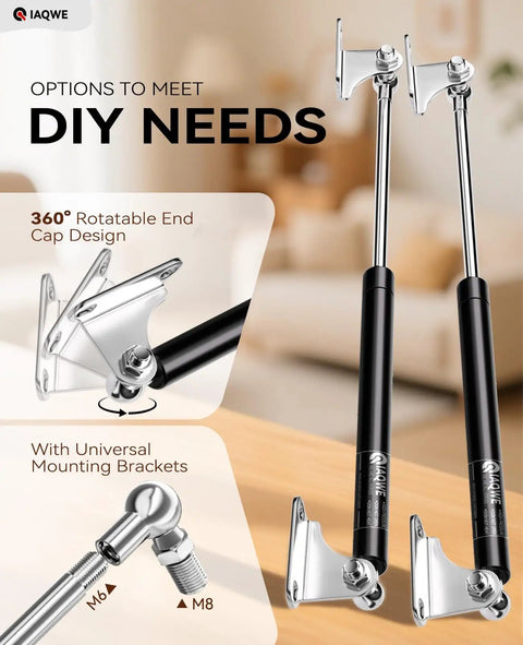 Heavy Duty Gas Struts Kit, 36 Inch 300 Lbs Lift, 2 Pack With L Mount Brackets for RVs, Trailers, Truck Covers, DIY Install