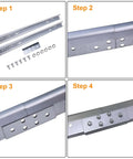 Heavy Duty Built Tough Garage Door Vertical Track Kit With Connecting Plates And Screws 76 Inch Galvanized Steel