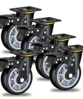 Heavy Duty Office Chair Wheels With Silent Polyurethane Casters For Hardwood Floors Roll Real Smooth, set of five black casters.