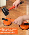 Heavy Duty Aluminum Vacuum Double Suction Cups And Rubber Hammer Floor Gap Repair Kit used on hardwood floor