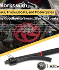 Flywheel Turner Locking Holding Tool For Auto Engines And Outboard Motors DIY Friendly Flexplate Turning Tool For Transmission Replacement Engine Maintenance Torque Converter And Flexplate Servicing Timing Chain And Cover Work with ergonomic handle shown in front of engine.