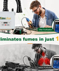 Technician using FC-100A Fume Extractor With Remote Control And 3 Stage Filtration System Pro-Grade Odor And Vapor Cleanup in workshop