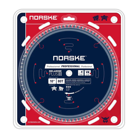 Ten Inch Eighty Tooth C4 Carbide Saw Blade With High ATB Teeth For Melamine And Laminate Flooring in packaging.