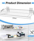 24 Inch Slatwall Shelves Warm White For Garage Organization, Heavy Duty Slat Wall Wire Shelf Set Of 2 installed with tools displayed