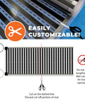 Radiant Floor Heating Mat For Floating Floors 1.5x10 Ft Cuttable 240V Easy Install showing cut lines and scissors for customization