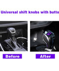 Before and after of Dope Touch Activated LED Crystal Color Changing Automatic Gear Shift Knob With Lock Button Breathing Seven Color LED Cycle