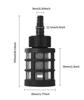 Front view of Amazon 4-pack hose inlet filters with 60-mesh stainless steel screen and check valve for 3/8–1/2 in hoses