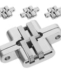 Hidden 43mm Zinc Alloy Concealed Hinges Set For Jewelry Boxes And Cabinet Doors With 180 Degree Folding Cross Hinges Black