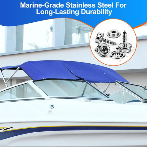 150 Pcs Stainless Steel Canvas Snap Button Kit With 2 Setting Tools For Boat Covers Marine Grade Heavy Duty Snaps And Fasteners
