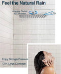 GRANDJOY 12" Ceiling Shower System with Handheld Spray, Brushed Nickel features an adjustable 12" rainfall head.