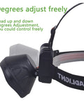 Ultra Bright LED Rechargeable Headlamp With Adjustable 0 To 45 Degree Beam See Up To 500 Yards Long Lasting Battery close-up