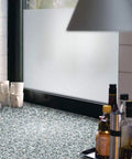 Static Cling Window Film No Adhesive Milky Tint 90cm By 150cm installed on kitchen window for privacy.