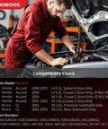 Mechanic working on Honda Accord engine with compatibility check for Hydraulic Power Steering Rack And Pinion Assembly for Honda/Acura.