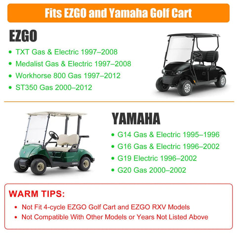 Brake Shoes Spring Kit For Golf Cart EZGO TXT Medalist 1997 To 2008 And Yamaha G14 G16 G19 G20 compatibility chart image