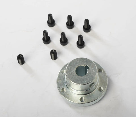 Precision Ground Steel 6 Hole Hub Shaft Axle Adapters With 1 2 Inch Mounting Studs And 1 7 16 Inch Center Bore for go karts, including bolts.