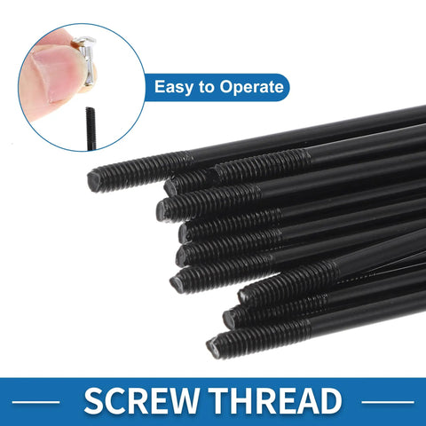 Black 14G 85Mm 304 Stainless Steel Bicycle Spokes Set for Mountain City and Road Wheels with Beefed Up Elbow Spokes 69Mm
