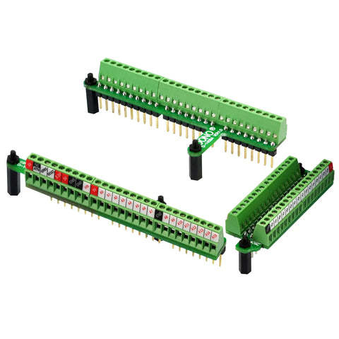 Ultra Tiny GPIO Terminal Block Breakout Board For Arduino Mega 2560, 2.54mm Pitch, 0.1 Inch, Supports 28 AWG To 18 AWG Wire, Screw Terminal, Pre-Soldered Assembly, FR-4 Dual Copper PCB, Easy Prototyping For Makers And Hobbyists, 3-pack