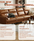 Premium Leather Repair Kit For Furniture Sofa And Car Seats 5 Piece Vinyl Patch Set delivers quick repairs on a brown leather sofa.