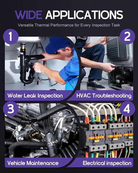 Pro Grade Thermal Imaging Camera With 240 X 240 IR Resolution And Heat Vision Clarity Two Point Eight Inch LCD Screen Less Than 50 mK Sensitivity And Smooth 25 Hz Frame Rate For Fast On Site Heat Detection for HVAC, leaks, vehicles, and electrical inspections