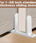 Close-up of 12 Pack Sliding Closet Door Floor Guides, Universal ABS Bottom Guides For 1-3/8 Inch Thick Doors, White Cabinet Hardware.