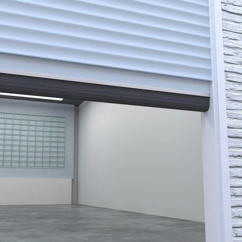 Installed Heavy Duty Garage Door Seal Kit With Rubber Bottom Seal Rodent Proof Steel Wool Aluminum Track Retainer Base With Brush Seal