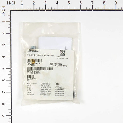 Brand New Genuine Oem 70391 Brake Lever Arm Kit For Lawn Tractor Steering Control in sealed packaging with parts labeled.