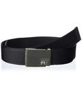 Cut To Fit 38mm Web Belt For Men With Texture Plaque Buckle, Adjustable Black Belt Sized From 32 To 44 US, Easy Trim To Your Exact Fit