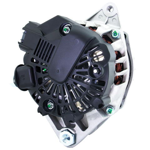 Close-up of Beefed Up Alternator Replacement for 2012 Through 2017 Accent Veloster Rio 1.6L L4 Engine Compatible With 37300-2B510 37300-2B300 37300-2B500 2607372 2608483 2616741 13209N.