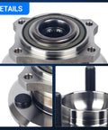 Close-up of AWD Front Wheel Bearing And Hub Assembly 5-Lug Non-ABS Fits Chrysler 2005-2023, Dodge Challenger 2017-2023, 2 Pack