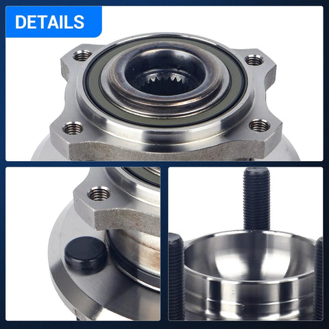 Close-up of AWD Front Wheel Bearing And Hub Assembly 5-Lug Non-ABS Fits Chrysler 2005-2023, Dodge Challenger 2017-2023, 2 Pack