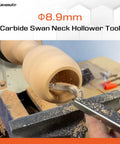 Pro Grade Swan Neck Hollowing Tool For Wood Lathe With Carbide Tipped Bit Preinstalled Ci5 Insert in use on wood lathe