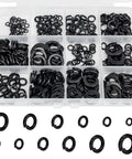 295 Piece Metric And SAE Spring Lock Washer Kit In Stainless Steel 304 Pro Grade Heavy Duty Washers In Sizes M3 To M10 And Six To Ten And Three Eighths Inch For Auto Motorcycle And Machinery Projects, assorted black lock washers in organizer case