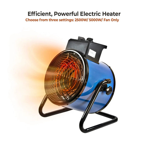 Heavy Duty 5000W 240V Industrial Space Heater For Garage Or Workshop With Adjustable Thermostat And Overheat Protection
