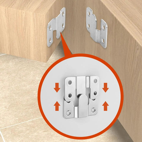 Heavy Duty Interlocking Flush Mount Brackets With Screws For Picture Frames Headboards And Sofas Stainless Steel Z Clips Hardware For Art Gallery Wall Mounting installed on wood panel