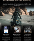 Rider using Ride Ready 6 Inch LTE 4G Motorcycle GPS Navigation With CarPlay in desert terrain.