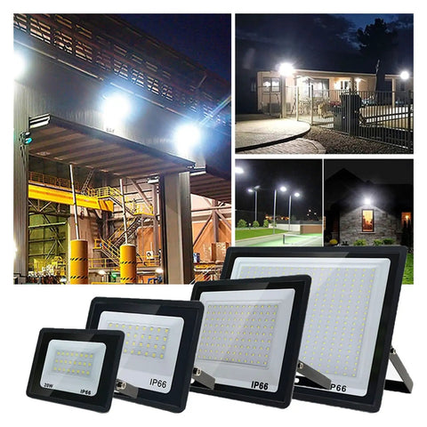JUDYSSY Led Flood Light 50W 100W 150W Ac220 Led Reflector IP66 waterproof floodlights in various sizes for outdoor use.