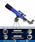 Beginner Kids Telescope With 50mm Aperture And Tripod, 20x-100x Magnification, Two Eyepieces And Finder Scope, STEM Educational Gift
