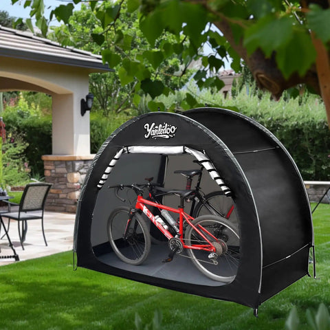 6.6Ft Waterproof Bike Storage Shed Tent For 2 Bikes, No Fuss Easy Setup Outdoor Portable Bicycle Shelter With Window