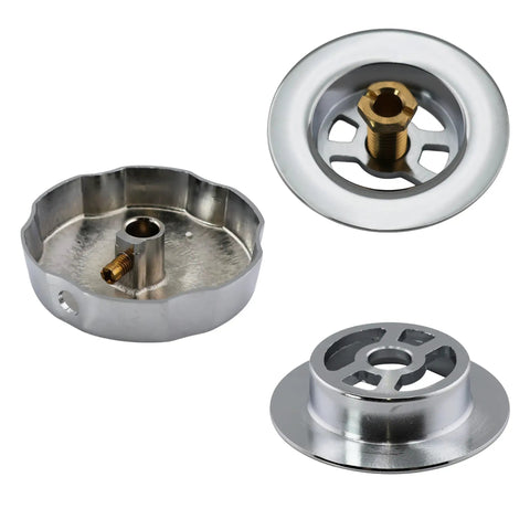 Slick Chrome Finish 27 Inch Cable Driven Bathtub Drain Trim Kit With Smooth Pop Up Stopper And Rotating Overflow Cover Brass Knob No Sweat Setup Using Glue Type Abs Fittings Four Pack - chrome cover components