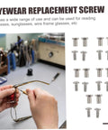 Eyewear Repair Kit With Replacement Screws For Glasses Sunglasses And Wire Frame Eyewear, Quick And Easy Fix Tools shown with hands
