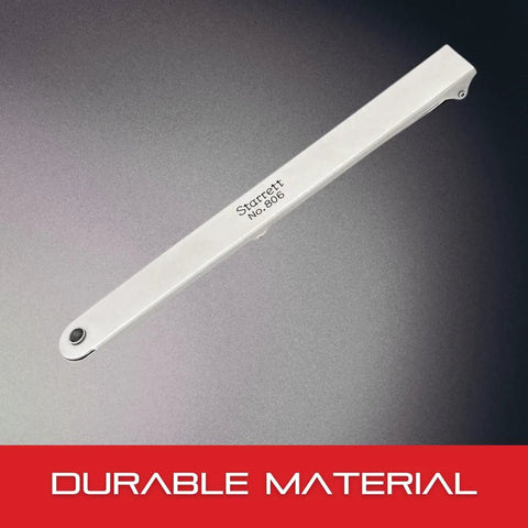 Thickness Gage Holder For Precision Measurement With Dull Nickel Finish Single End Clamp Model 806 on black background
