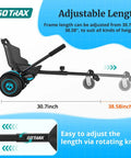 HoverflyKart Seat Attachment For 6.5 Inch To 10 Inch Self Balancing Scooters, Adjustable Frame Length And Handlebar Control