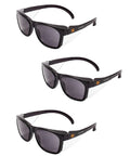 Maverick Safety Glasses With Integrated Side Shields 3 Pack Smoke Anti Fog Lenses Black Frame ANSI Z87.1 Plus