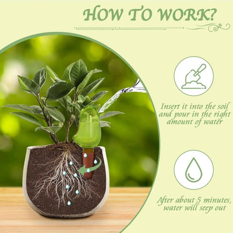 self watering spikes for indoor plants 4 Pack Self Watering Spikes For Indoor Plants Bird Shape Automatic  Irrigation Globes Green Plant Watering Devices Easy Setup No Fuss Low  Maintenance