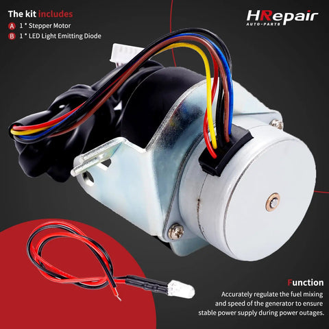 Stepper Motor Replacement For Generac Guardian GTH990 HSB GTH999 0G6453 Compatible Assembly with color-coded wires and connector
