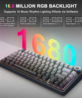Top Notch 75 Percent Wireless Mechanical Keyboard Featuring Gasket Mount Build Hot Swappable Switches Tri Mode Bluetooth Connectivity with RGB backlight.
