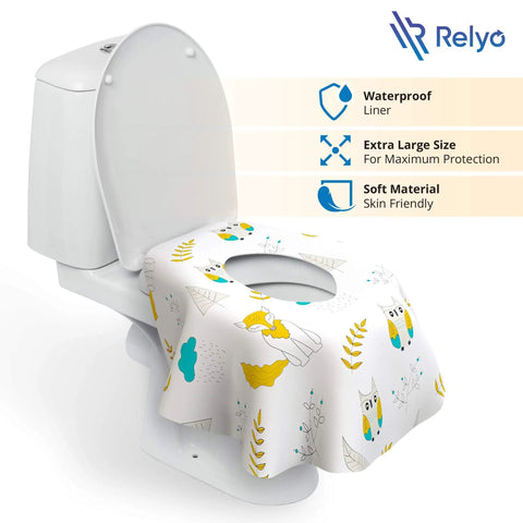 Slick Travel Essential With Twenty Disposable Toilet Seat Covers Featuring Owl Print Pattern For No Sweat Hygiene On The Go Using Fast Tear Paper Liners That Fit Standard Seats Solid For Road Trips And Airport Layovers