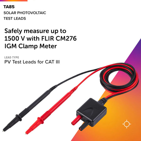 PV Test Leads For Solar PV Systems CAT III Up To 1500V For Safe DC Power Measurement With CM276 IGM Clamp Meter
