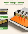 Heavy Duty 18 Inch Hand Wrapping Machine Pro Level Food Film Sealer with enlarged heating plate and adjustable temperature settings.